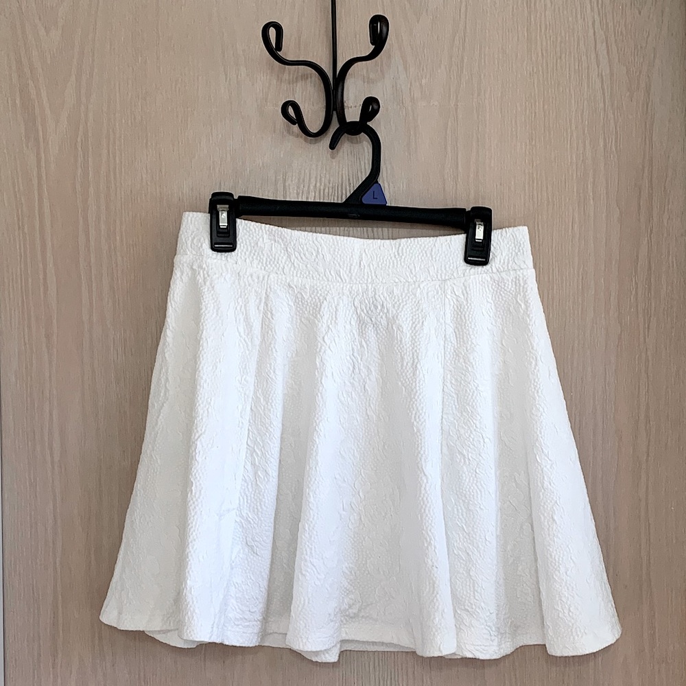 White Floral Skater Skirt